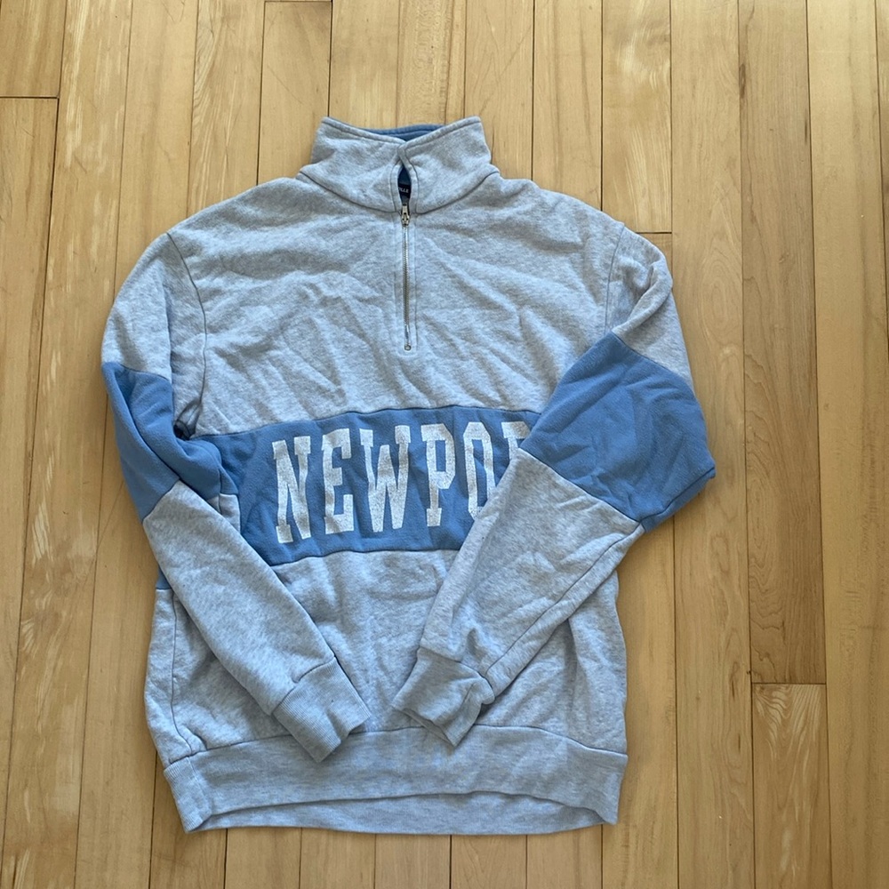 Bandy Melville blue and grey quarter zip
